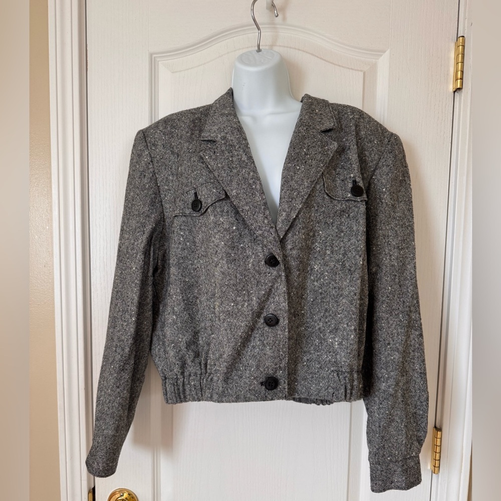 Vintage Pendleton Wool Tweed Bomber Jacket Size 14